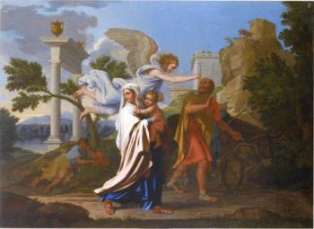 La fuite en Egypte de N. Poussin au mus�e des Beaux-Art de Lyon