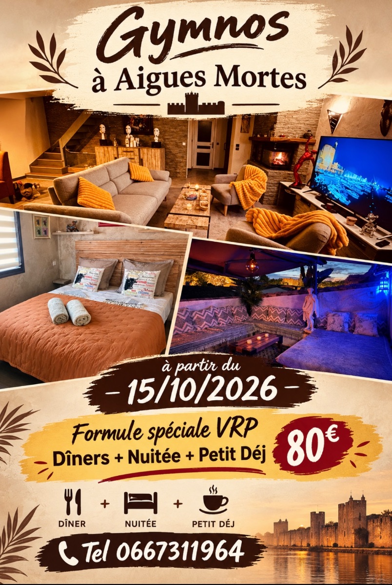 Appart Gymnos chambres d�h�tes plein centre d�Aigues Mortes et la plus pr�s de l�Espiguette 