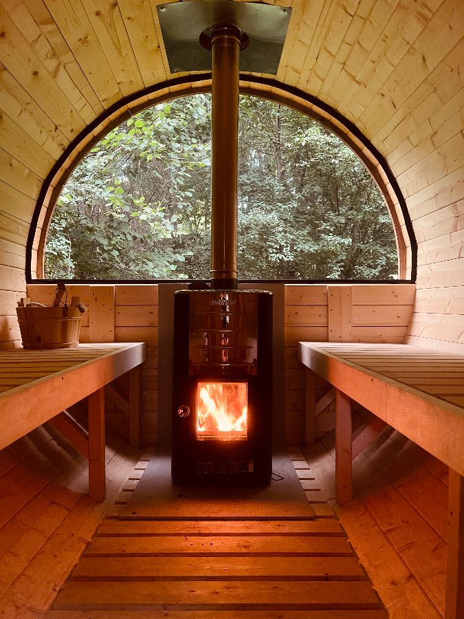 Sauna traditionnel au feu de bois de Nordik Expérience Spa
