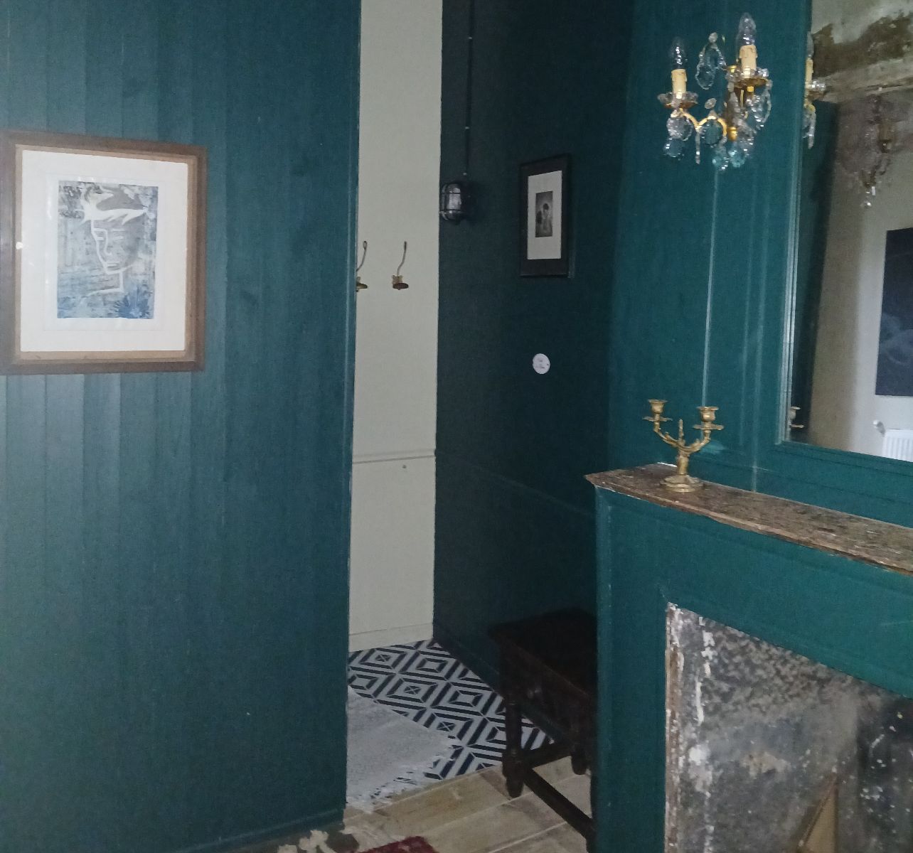 l'espace dans la chambre Verdure de la douche