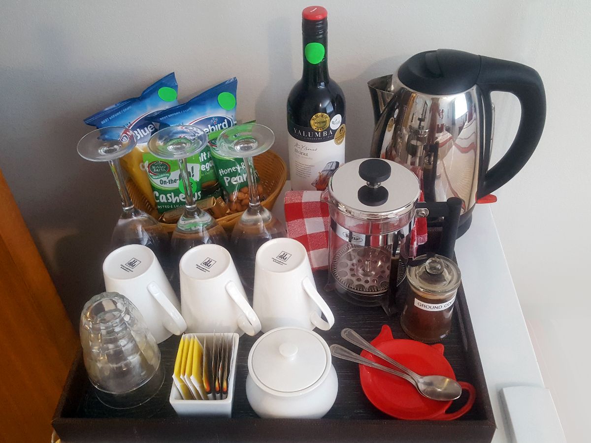 In-room tea/coffee and minibar