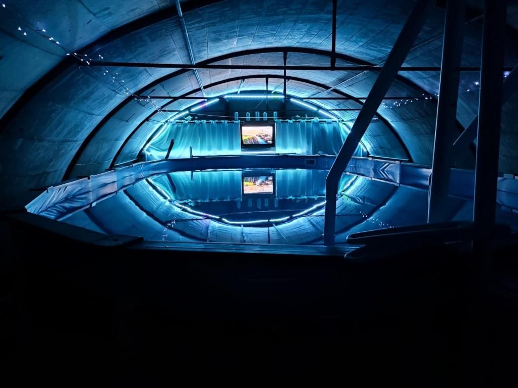 Pool at Night even with a TV Pool at Night even with a TV