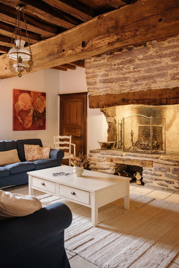 Salon chemin�e Gite-Bourousais 35