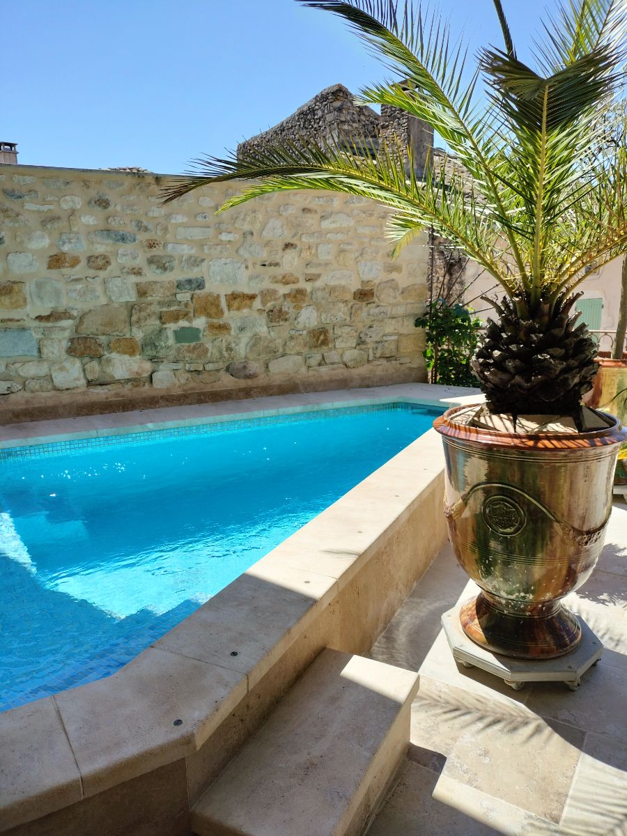 Piscine avec jacuzzi et bain  remous 