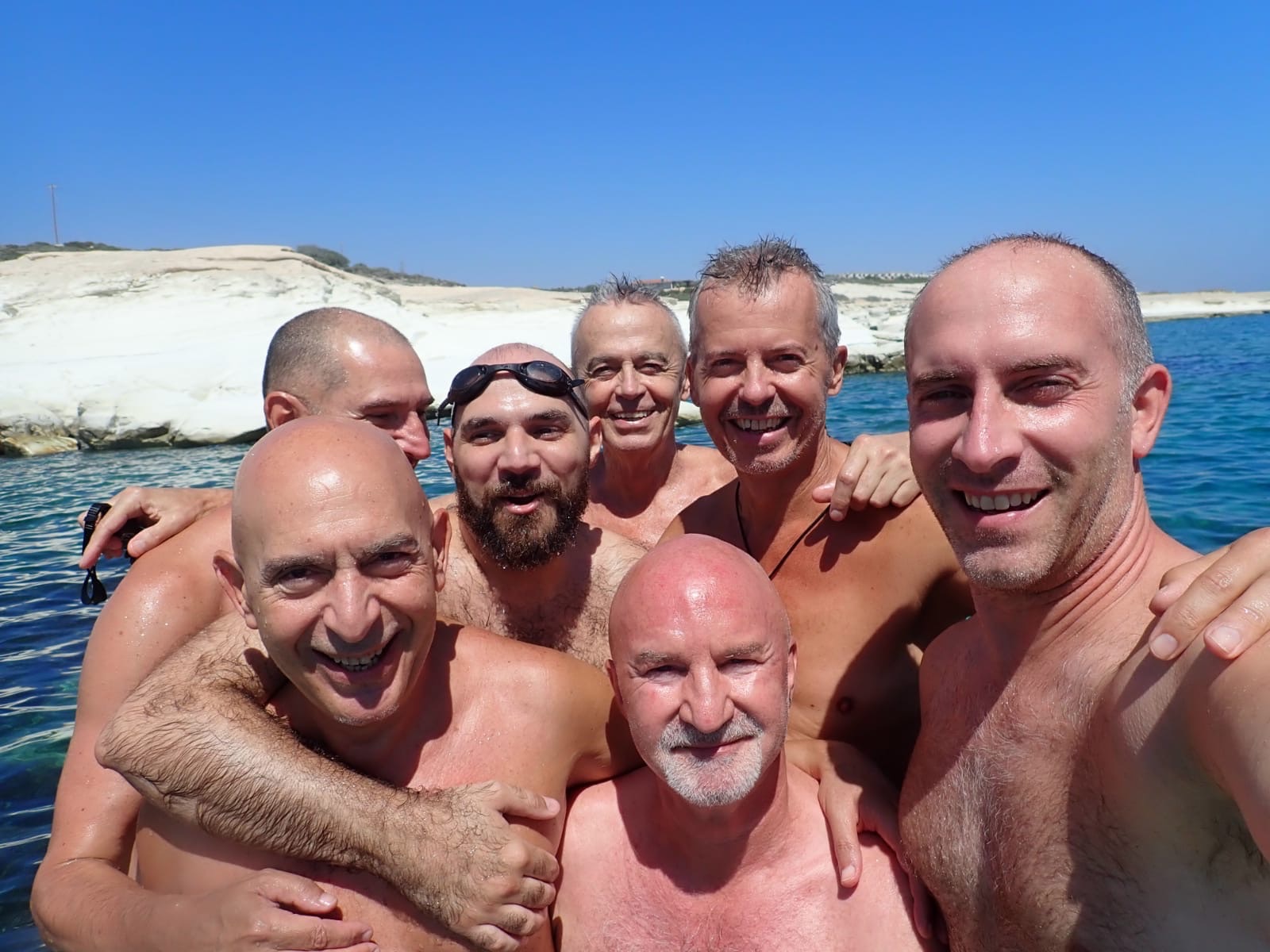 Mica�s yoga group at the beach