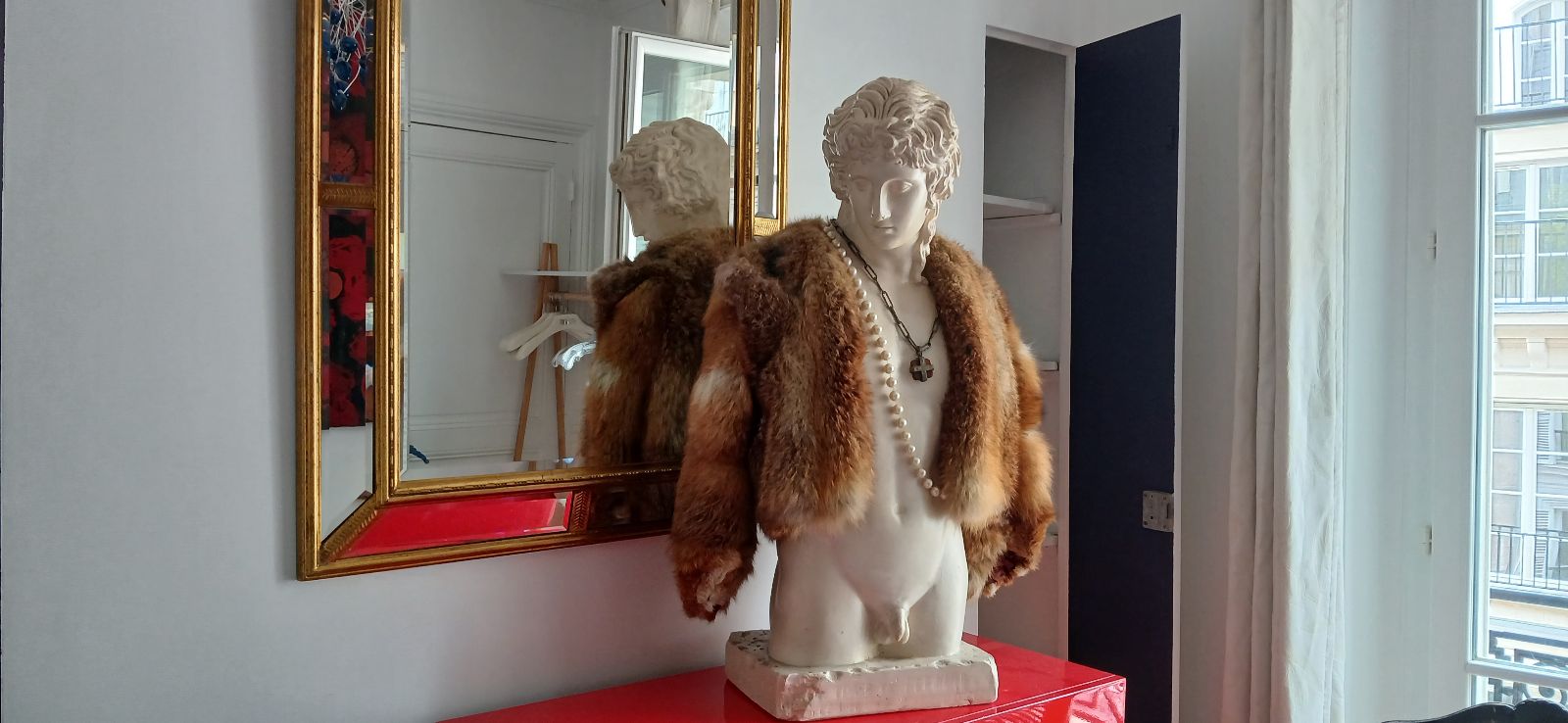 Décoration cheminée-miroir-statue Décoration cheminée-miroir-statue