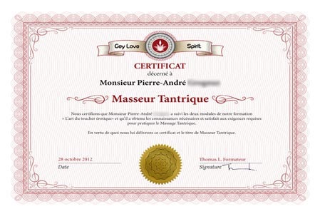 Certificat Masseur Tantrique