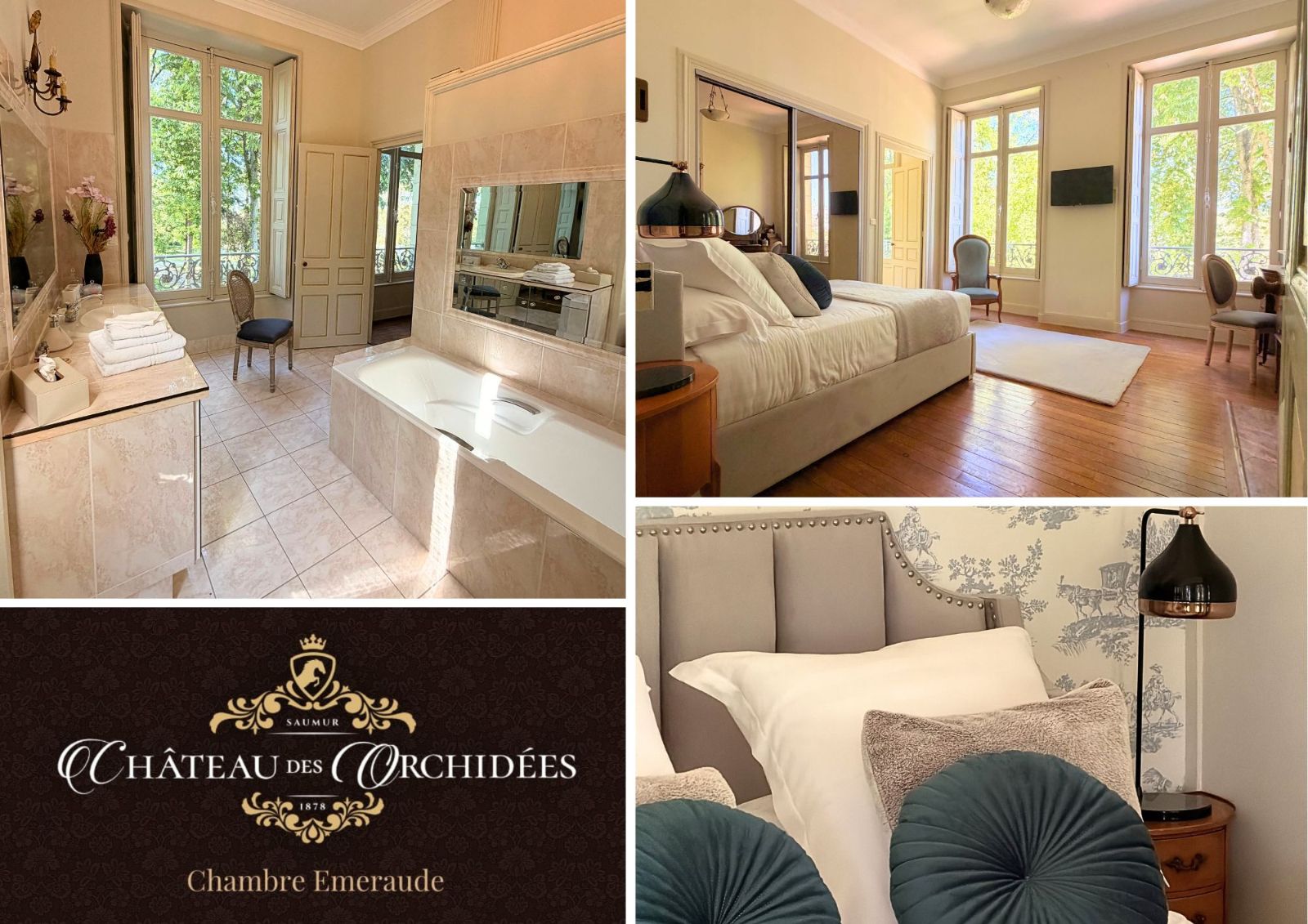 Chambre Emeraude - Chateau des Orchid�es SAUMUR Val de Loire