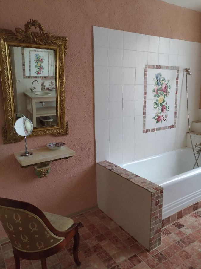 salle de bain chambre parfum de rose