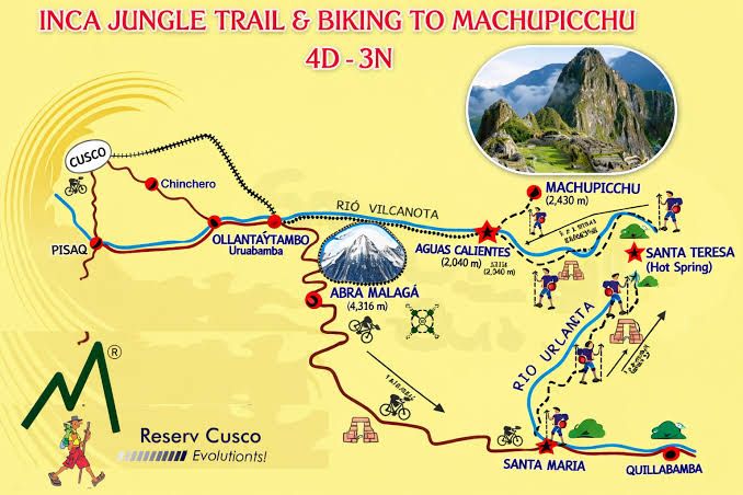 Inca Jungle Trail a Machu Picchu / 4 Días - 3 Noches Inca Jungle Trail a Machu Picchu / 4 Días - 3 Noches